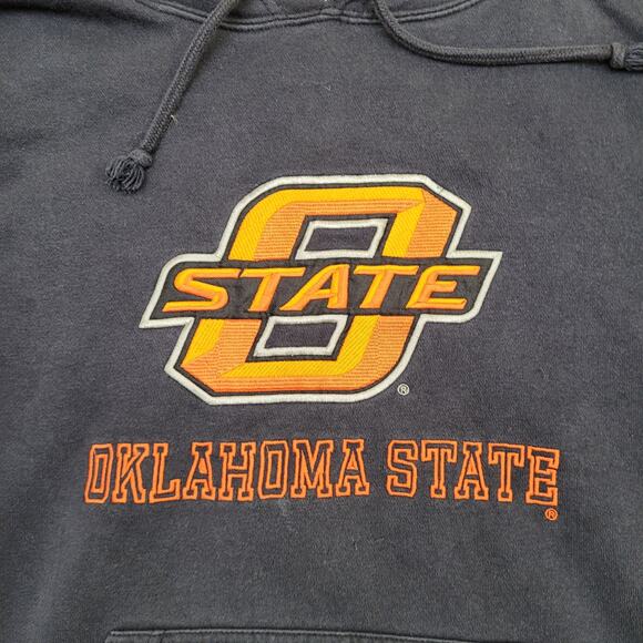 Oklahoma State Cowboys Hoodie Large 25x25 Boxy Faded-Black - Picture 10 of 14